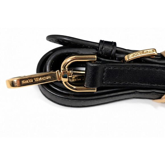 Michael Kors Marilyn Medium Saffiano Leather Satchel Black Gold - Picture 8 of 16